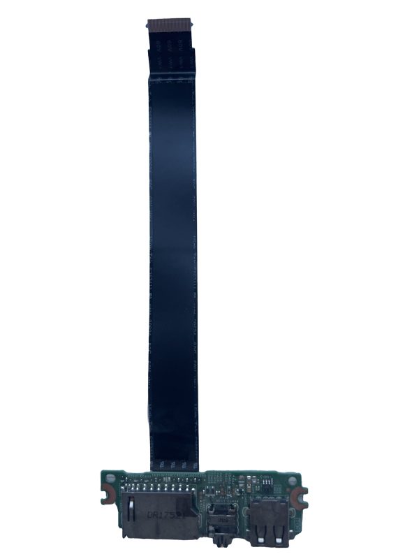 Dell Inspiron 3565 3567 USB AUDIO jungčių plokštė su šleifu – baltame fone Dell Inspiron 3565 3567 USB AUDIO jungčių plokštė su šleifu baltame fone