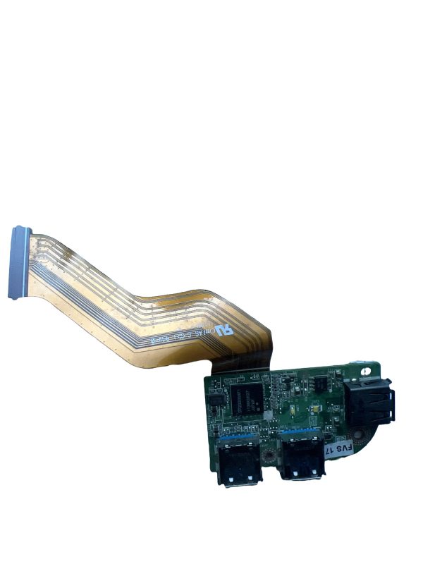 Dell XPS 17 L701X L702X USB jungčių plokštė su šleifu – baltame fone Dell XPS 17 L701X L702X USB jungčių plokštė su šleifu baltame fone