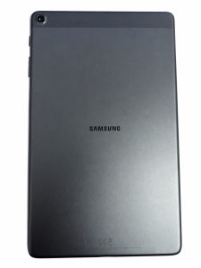 Samsung Galaxy Tab A 10.1 (2019) SM-T510 galinis korpuso dangtelis pilkas baltame fone