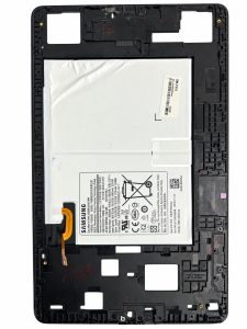 Samsung Galaxy Tab A 10.1 (2019) SM-T510 vidinis korpuso rėmas su baterija baltame fone