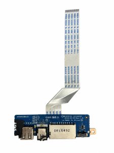 Lenovo Yoga 510-14ISK USB ir kortelių skaitytuvo plokštė su šleifu LS-D453P baltame fone