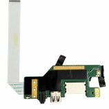 Medion S15447 USB, audio ir kortelių skaitytuvo plokštė su šleifu baltame fone