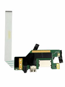 Medion S15447 USB, audio ir kortelių skaitytuvo plokštė su šleifu baltame fone
